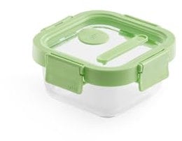 Lékué Recipiente hermético de vidrio para conservar/congelar alimentos, 320 ml, cuadrado