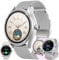 Smart Watch (Answer/Make Calls) with Alexa Built-in, Fitness Tracker for Android iPhone, 1.38 Activity Tracker with Heart Rate Sleep SpO2 Monitor, Calorie, 100+ Sports Modes IP68 Smartwatch (Silver)
