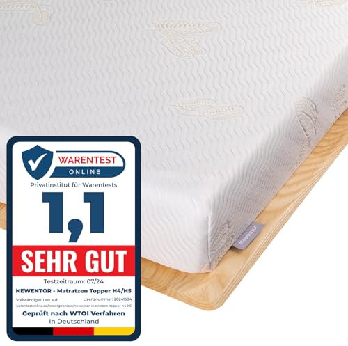 Newentor® Matratzen Topper 80x200cm H4 H5 Hart, Matratzentopper 80x200 Gel Boxspringbett Schlafsofa, Mattress Topper 80x200 Bett Gelschaum Bezug Kaltschaum 7CM Höhe
