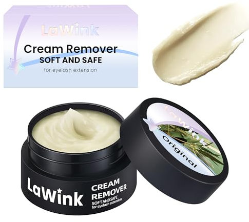 LaWink Crème Remover Cils Extension Etrait Doux et Rapide Dissolvant Colle de Cils Anti-allergique et Inodore 5g Cream Remover Lash Extension (Beige)