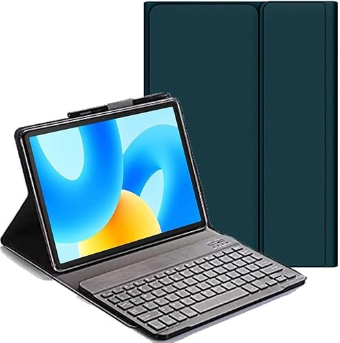 YHFZR Tastatur Hülle für Oppo Pad Neo 11,4 Zoll, (QWERTY Layout) Ultradünn Flip Entfernbar Drahtloser Keyboardständer Ledertasche für Oppo Pad Neo 11,4 Zoll, Grün
