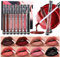 Greyghost 8 Farben Matt Lippenstift Set, Lipstick Set Nudetöne lip Stain Rot Schwarz,Lippenstift 24 Stunden Halt Lipgloss Set für Zum Muttertag Halloween Schminke