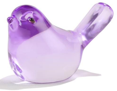 Ornalrist Lila Kristallvögel, Heimdekoration, Glaskunst, Vögel, Sammelfiguren, Briefbeschwerer, Kristall-Dekor, Geschenke für Frauen, Mutter, Freunde (lila)