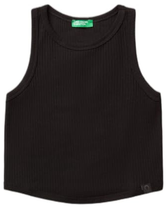 United Colors of Benetton Tanktop für Mädchen und Jungen, Schwarz, 170 cm