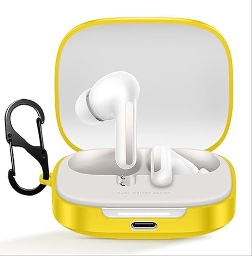 GIOPUEY Funda Compatible con Xiaomi Redmi Buds 6, Ultradelgado Silicona Case Cover, Anti-caída, Portátil - Amarillo