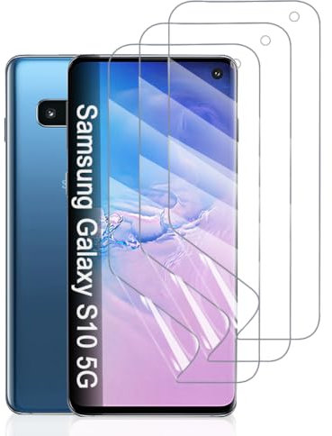 Hhfcryst Hydrogel Folie für Samsung Galaxy S10 5G, 3 Stück TPU Displayschutzfolie HD Transparent Weich Schutzfolie (Nicht Gehärtetes Glas)
