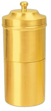 Handmade Pure Brass Kitchen Utensil Set, Traditional Masala Box, Cup, Plate, Kettle, Glass, Home Decor Collection Heavy Duty Home Decor (Coffee Maker Small)