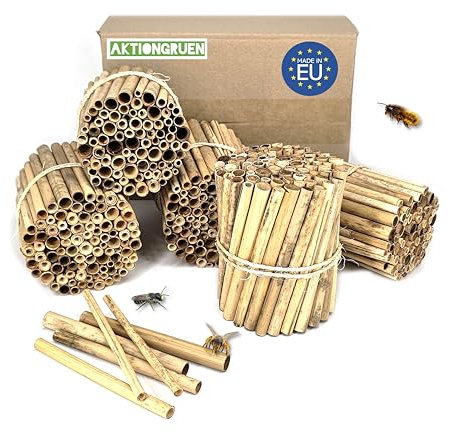 Schilfröhrchen für Insektenhotels, Länge 12 cm, Durchmesser 3-10 mm, ca. 400 Stück, Röhrchen aus der EU!