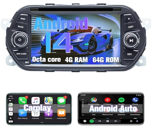 Android autoradio per FIAT TIPO EGEA 2015-2017 Android schermo stereo radio GPS Wireless Carplay, Android Auto, navigazione, Bluetooth, WIFI, FM/AM Radio [4G RAM+64G ROM]