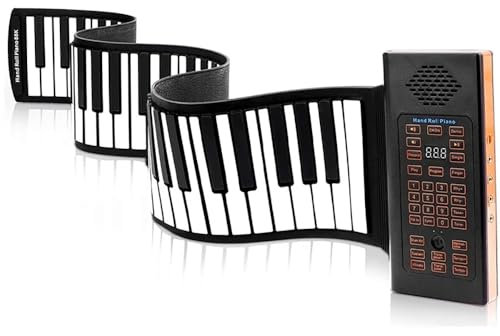 NEWFUN Piano 88 Teclas, Piano Plegable, Soporte MIDI/Bluetooth, 128 Tonos y Ritmos, Portátil y Plegable, Adecuado para Niños Adultos Principiantes Regalos