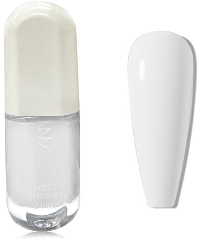 Peel off Nail Polish - Milky White Nail Polish - 60 Seconds nail Varnish Quick Dry - Long Lasting Nail polish - Breathable Vegan nail Polish for Women Girls DIY Nail Paint No Bake