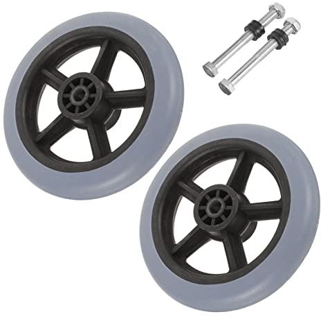 Rollstuhlzubehör Vorderräder 2 Stück PVC Metall Sichere Ersatzräder | Verschleißfest, Zuverlässige Tragkraft, Universelles Vorderrad, Passend für Rollstuhl, Praktische Radwechsel Lösung