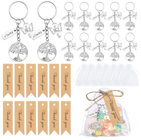 GMBYLBY Set di 12 alberi della vita gioielli accessori unici portachiavi ciondolo decorazioni per feste di compleanno adatti per ogni occasione