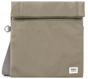ROKA London Stratford Small Recycled Nylon Crossbody Bag (Taupe)