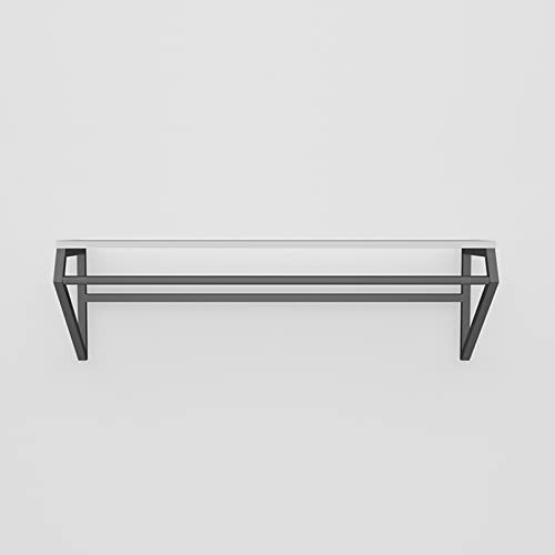 Générique Portant à vêtements Mural Robuste avec étagère Flottante - Organisateur de vêtements en métal Polyvalent pour Les Solutions de Rangement en Magasin et dans la Chambre