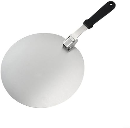 Fauhapyway Pelle à pizza professionnelle en métal en acier inoxydable avec poignée en bois pliable pour pâtisseries et gâteaux, outil de transfert de 30,5 cm (S)