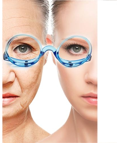 OREUDO 2 in 1 Makeup Glasses Visually Impaired Glasses Rotatable Eyewear Makeup (Blue, 3, x)