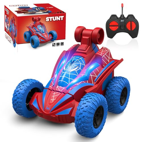 SHAREMI Ferngesteuertes Auto, 360° Drehung RC Stunt Autos Kinder Spielzeug ab 3 4 5 6 7 8 9 Jahre Junge Mädchen, Mini Monstertruck Ferngesteuert Kinderspielzeug Geschenk Weihnachten Geburtstags