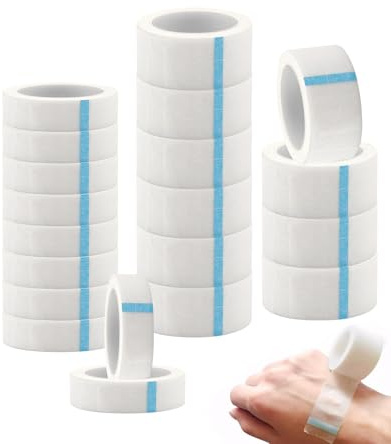 Donvuka 20 Rollen Medizinisches Klebeband in 2 Größen, Fixierpflaster Rolle, Mikroporöses und Atmungsaktives Medizinisches Klebeband, 1.2/2.5cm X 9m Micropore Tape für die Häusliche und Medizinische