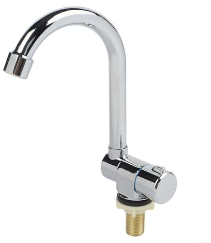 Wohnmobil-Wasserhahn, faltbarer Edelstahl, 360° drehbar, klappbar, G1/2 Einzel-Kaltwasserhahn, Gemüse-Waschtisch-Küchenspüle, Wasserhahn