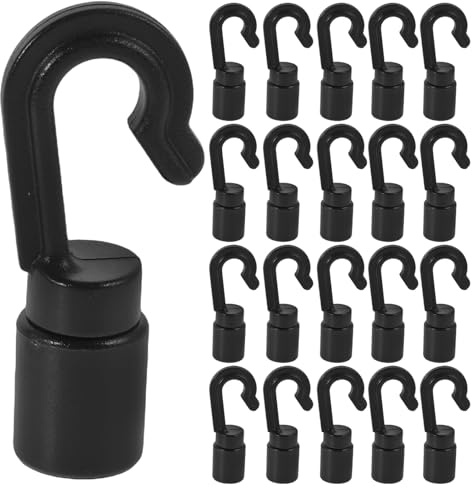 Kajak Befestigungshaken Kunststoff 30 Stück Schwarz für Elastische Seile