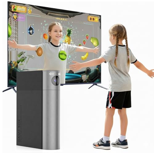 GREENTREEN Educational Motion Gaming Console for Kids: Plug & Play TV Video Game - Interactive Learning System for Coordination & Fitness - Gift for Boys Girls Ages 4+ (Black)