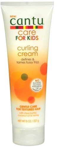 CANTU - Care for Kids Curling Cream - Unisex - 227 g - Definiert Locken und Wellen - Weicher Halt für natürliche Styles - Angereichert mit Sheabutter, Kokosöl und Honig - Ohne Sulfate oder Parabene