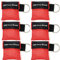 Lifesport Beatmungsmaske, 6 Stücke CPR Maske Schlüsselbund Ring Rescue Face Shields Emergency Kit Bea (Rot)