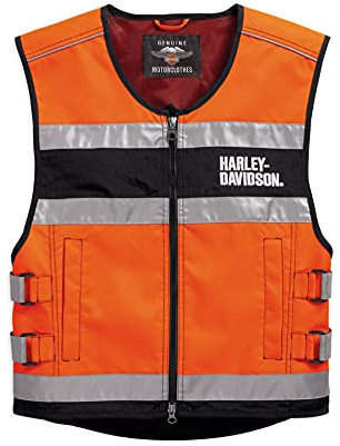 HARLEY-DAVIDSON Hi-Visibility Orange Reflective Vest Warnweste, 98157-18EM, L