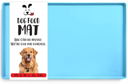 DogBuddy Hundefuttermatte, klein (19x12), groß (24x16), XXL (32x24), rutschfeste Haustierfuttermatte, Silikon-Hundenapfmatte, waschbare Hundematte für Futter und Wasser, wasserdichte Hundefuttermatten