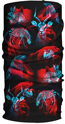 HAD Multifunktionstuch Raubtiere, rot/blau, Polyester, one size