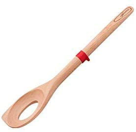 Lagostina Utensili da Cucina Ingenio Eco in Legno con Anello di Sicurezza in Silicone (Paletta Forata)