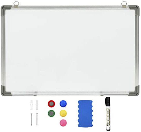 vidaXL Whiteboard Magnetisch Magnettafel Magnetwand Wandtafel Pinnwand Memoboard Präsentationstafel Schreibtafel Weiß 50x35cm Stahl