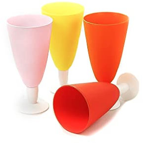 Tupperware Hielo Vaso la Postre 500 ml Rosa+Rojo+Amarillo+Naranja FBA 36580
