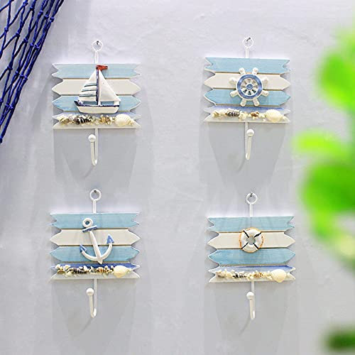 1 stücke Holz Seeschiff Anker Handtuch Wandhaken Kleiderbügel Figuren Für Zuhause Hängende Dekor Ornamente,C
