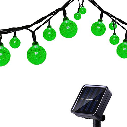 Tuokay, Solar Lichterkette mit Kugeln, Wasserdicht 6m 30 LED 8 Funkelnde Modi Außen Garten Lichter, Dekorative Beleuchtung Lichterkette für Zuhause Pavillon Terrasse Rasen Ornament (Grün)