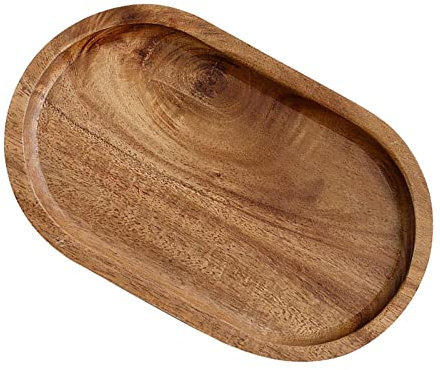 Baoblaze Ovale Essteller aus Akazienholz, Holzteller für, Dessert, Platzteller, Serviertablett. Einfache Reinigung und wiederverwendbar