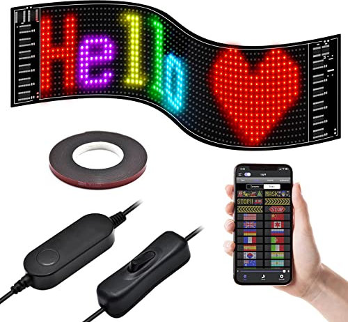 GOTUS Señal LED de desplazamiento,Muestra de color LED RGB flexible