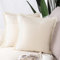Madizz 2er Set Kissenbezügen aus Wildleder mit Fransenquasten Weiche dekorative Kissenbezüge für Sofa Schlafzimmer Kissenhülle Beige 65x65 cm Quadrat