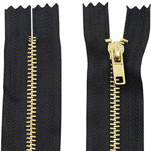 AERZETIX - C61205-2er-Set Nicht trennbare Reißverschlüsse 10 cm aus Metall - Zipper - Farbe Schwarz - nähzubehör Lederwaren etuis röcke Kleider Hosen kurzwaren