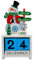 Adventskalender aus Holz, Holzblockkalender Würfelkalender Tischkalender Weihnachte, Countdown bis Weihnachten, Adventskalender ohne Befüllen (Schneemann)