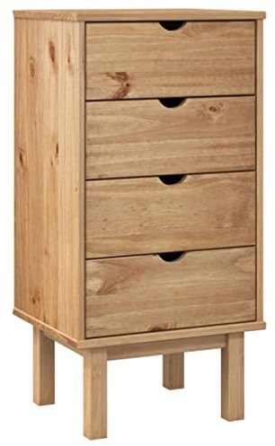 vidaXL Schubladenschrank Schubladenkommode Kommode Aufbewahrungsschrank Beistellschrank Sideboard Schrank 46x39,5x90cm Massivholz Kiefer