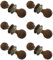 AB Hardware 6 Pairs of Rosewood Antique Brass Wooden Beehive Door Knobs Brass Handle Hard Wood Rim