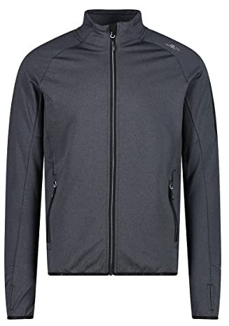 CMP Felpa Leggera da Trekking Grid Tech da Uomo con Tasca Termoapplicata - 33L6617 (46, Nero/Grigio)