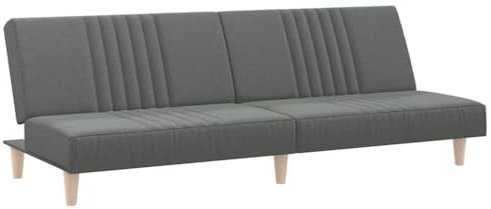vidaXL Schlafsofa, Sofa mit verstellbaren Rückenlehnen, Couch für Wohnzimmer, Schlafcouch Bettsofa Tagesbett Sofabett, Dunkelgrau Stoff