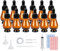 12Stk Pipettenflasche Glasflasche 10ml, Apothekerglas Tropfflasche Birnenform Bernsteinglas Set mit schwarzer Pipettenkappe&Hilfszubehör für Ätherische Öle Parfüm Lösungen DIY-Probenmi (Braun)