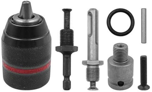 ZONADAH 1.5-13mm Keyless Drill Chuck Quick Change Hand Drill Chuck Self-Tighten 1/2-20UNF Thread Hand Drill Hex Shank Socket Square Wrench Electric Hammer Adapter Accessories