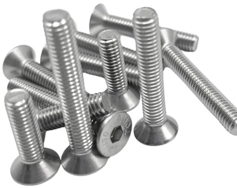 Topnorm24 - Senkschrauben M4x10 mm - 50 Stück mit Innensechskant Edelstahl DIN 7991 V2A A2 VA Schrauben metrisches Vollgewinde für Muttern und Unterlegscheiben (M4x10 (50 Stück))