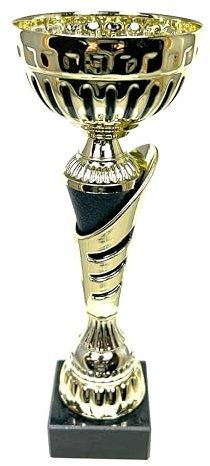 Express Medals AMC337-C Coupe Trophée Noir et Or 26 cm de Haut x 8,9 cm de Large