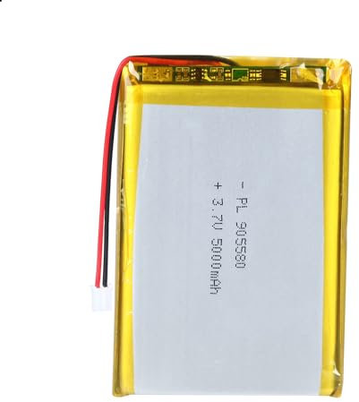 Uxney Batterie Li-Po 3,7 V 5000 mAh 905580 lithium-polymère lithium-ion avec connecteur 2P pH avec grille de 2,0 mm